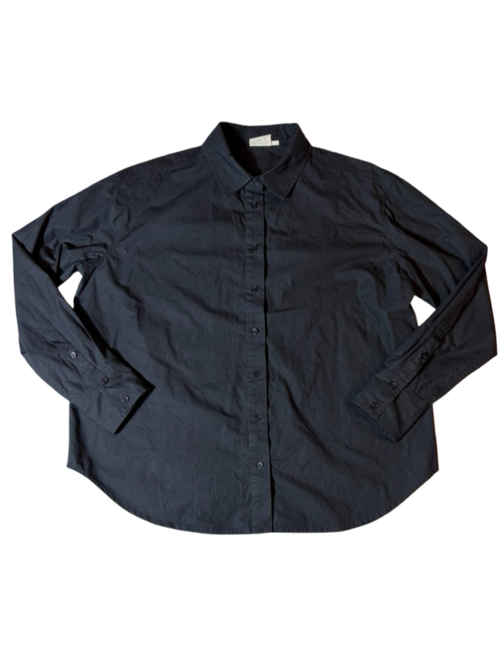 Julia Amory Button Down Shirt Women’s M Black Cotton Oversized Quiet Luxury